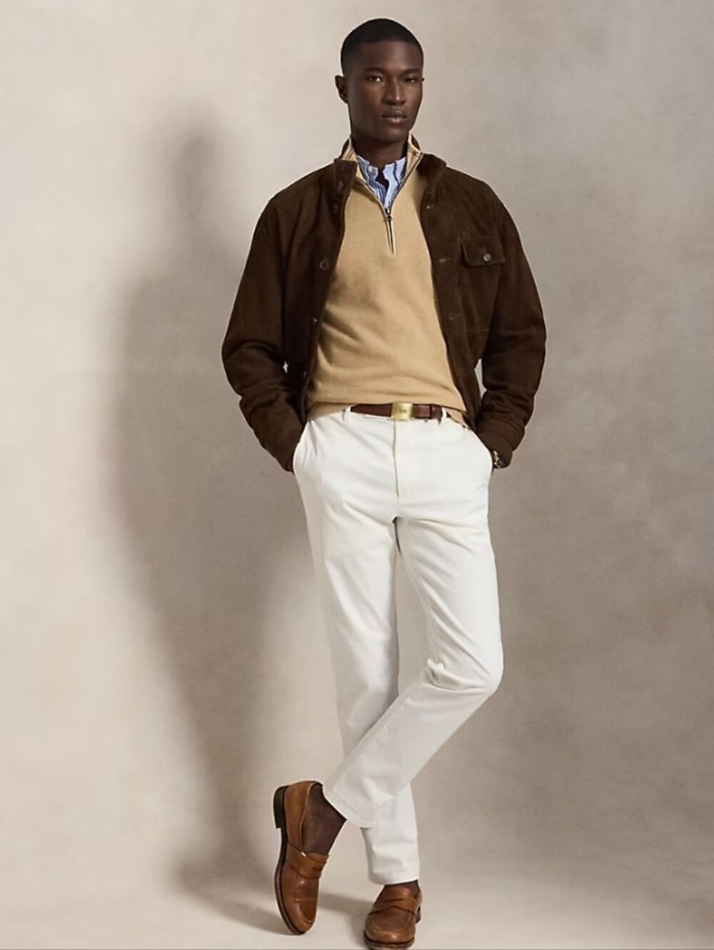 Ralph Lauren Mesh Knit Quarter Zip Sweater
